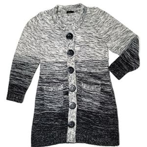 Bask ombre shaker large button heavy sweater cartigan size large.
